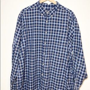 Daniel Cremieux Plaid Poplin Navy Button Up Shirt